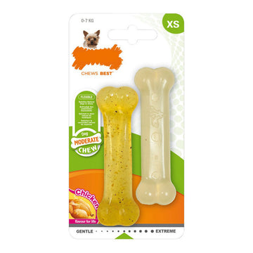 Jucărie pentru câine Nylabone Moderate Chew Twin termoplastic Pui XS (2 pcs)