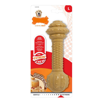 Jucărie pentru câine Nylabone Extreme Chew Barbell Nailonas Unt de arahide