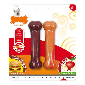 Jucărie pentru câine Nylabone Extreme Chew Twin Măr Brânză Burger Mărimea S Nailonas (2 pcs)