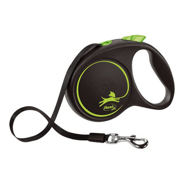 Lamb câine Flexi BLACK DESIGN 5 m Mărimea M Verde