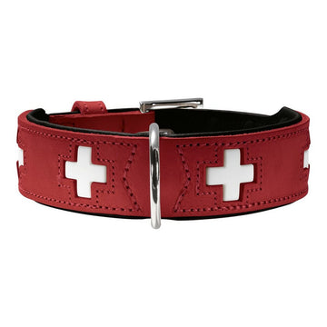 Guler pentru câini Hunter Swiss Red/Negru (35-39,5 cm)