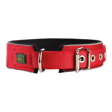 Hundehalsband Hunter Neopren Reflect Red (39-46 cm)