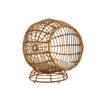 Haustierbettchen Home ESPRIT Weiß natürlich Synthetischer Rattan 60 x 58 x 58 cm