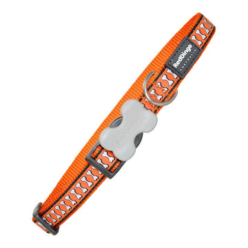 Guler pentru câine Red Dingo Bone Reflective Orange (2,5 x 41-63 cm)