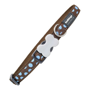 Guler pentru câini Red Dingo Style Blue Spots (1,2 x 20-32 cm)