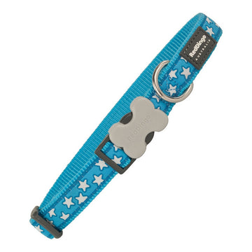 Zgardă pentru câini Red Dingo Style Turquoise Stele (2,5 x 41-63 cm)