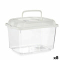 Acvariu Cu mâner Mare Alb Plastic 7 L 20 x 20 x 30 cm (8 Unități)