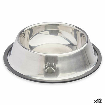 Dog Feeder Mascow 310 Grey Silver Rubber Metal 22 x 6 x 22 cm (12 Units)