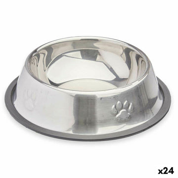 Dispozitiv de hrănire pentru câini Mascow 311 Gri Argintiu Gumă Metal 35 x 0,03 x 25 cm (24 Unități)