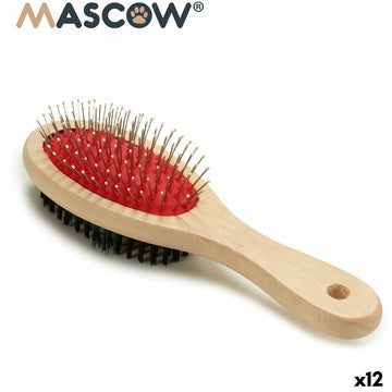 Dog Brush Mascow AR1807082 Brown Black Red 7 x 22,5 x 5 cm (12 Units)