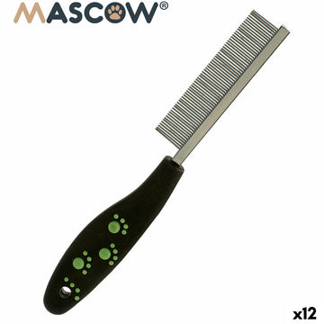 Pieptene Mascow 27793 Negru Roșu Verde Poliester Oțel 4 x 20,5 x 1,5 cm 12 Unități